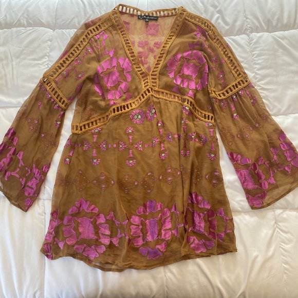 For Love and Lemons Barcelona Mini Dress Tunic szM*NEEDS REPAIR* - Picture 3 of 10